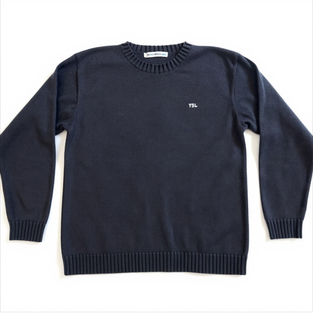 Yves Saint Laurent (YSL) Men's Dark Blue Crewneck Sweater